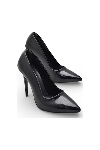 Ispartalılar 803 Stiletto Kadın Topuklu Ayakkabı 10,5 Cm İnce Topuk Abiye Düğün Nişan Ayakkabısı Siyah