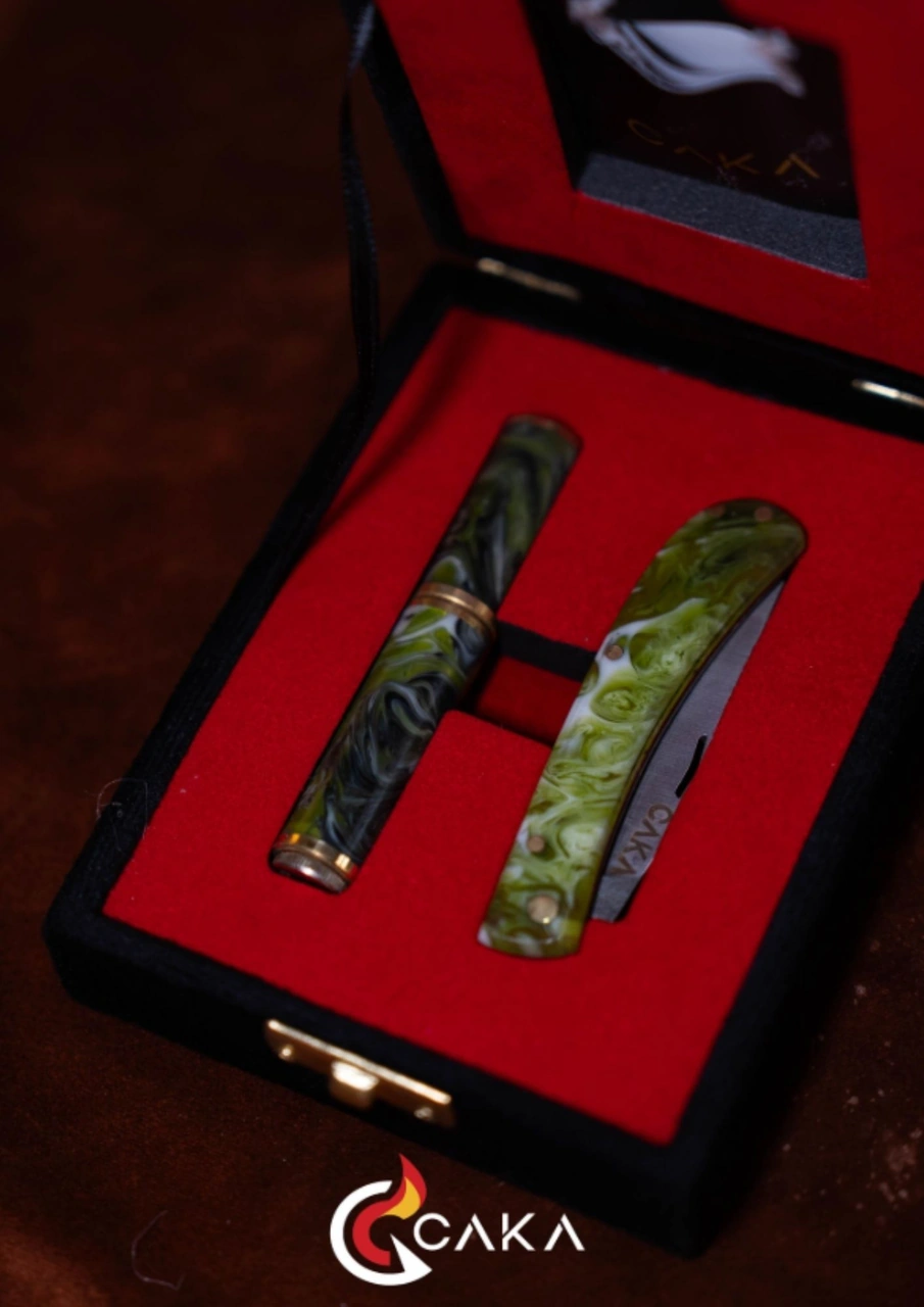 Caka Lighter Orıgın Premium Çakı & Çakmak Seti Yeşil Serisi Yeşil