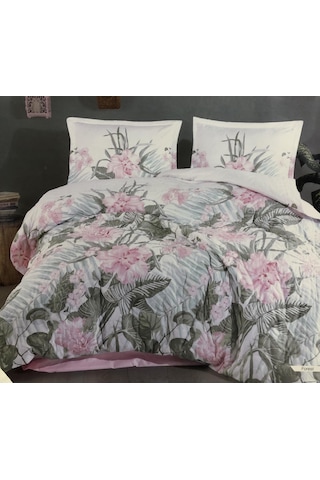 Clasy %100 Pamuk Ranforce Çift Kişilik Dört Mevsim Seti Pembe
