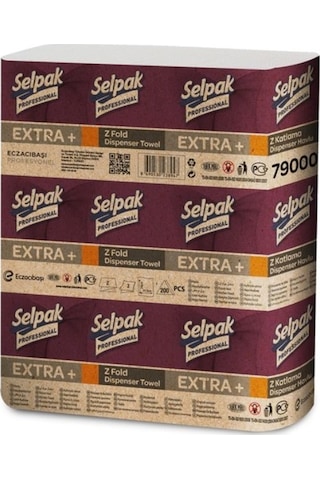 Selpak Professional Extra Plus Z Katlama Dispenser Havlu 200'lü 12 Paket 21.5 x 24 CM