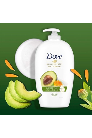 Dove Sıvı Sabun, Avokado Yağı Ve Kalendula Özlü 450 Ml 285 ML