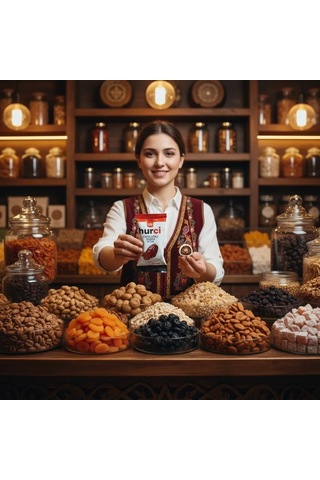 Hurci Beyaz Çikolata Kaplı Bademli Hurma 1000 Gr