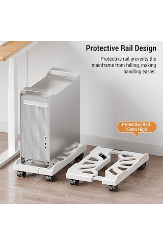 Samdoo Mobil Bilgisayar Kasası Stantı: Ev Ofis Kullanıma Uygun, Genişliği Ayarlanabilir, Soğutma Delikleri Ve Frenli Tekerlekler - Siyah