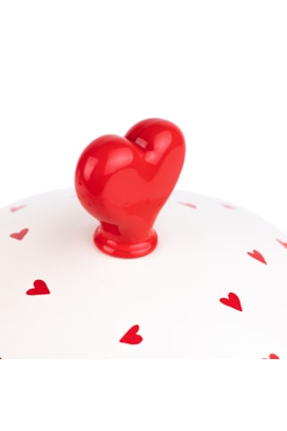 Cupid Emaye Çaydanlık Özel Zamak Tepeli, El Yakmayan Kulplu Krem