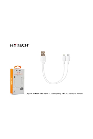 Hytech Hy-x114 2in1 20cm 3a Usb Lightning + Micro Kdo