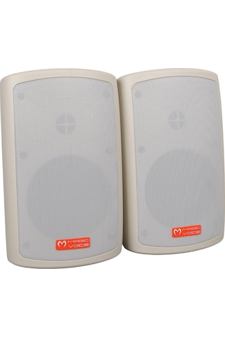 Magicvoice Mv-36 11 Cm 50 Watt Komütatörlü Hat Trafolu Beyaz Sütun Hoparlör 2'li Okul Cami Konferans Salonu Hoparlörü