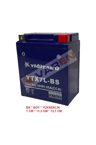12 V 7 Ah-amper Yiğit Akü Ytx7l Bs Motosiklet Aküsü
