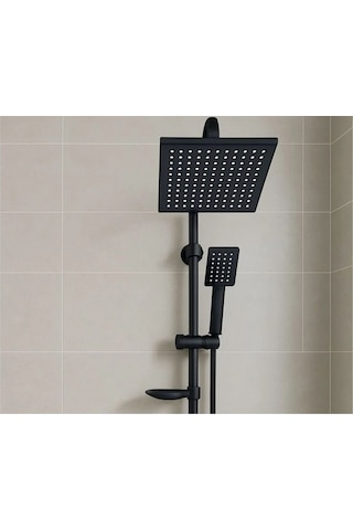 Rudi Armatür Pirinç Yönlendiricili Siyah Renk Robot Duş Seti Siyah
