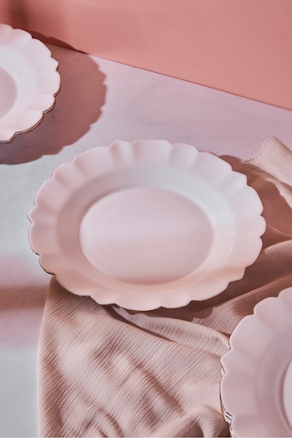 Sunflower Opal Pasta Tabağı 21,5 Cm Beyaz Beyaz