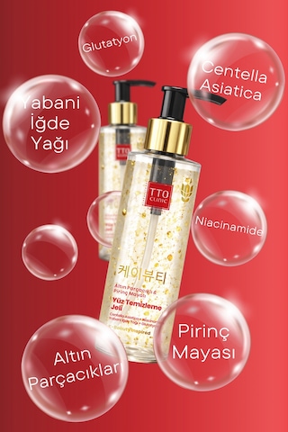 Clinic Kore Serisi Yüz Temizleme Jeli Nemlendirici 200 Ml Altın Parçacıklı Pirinç Mayalı