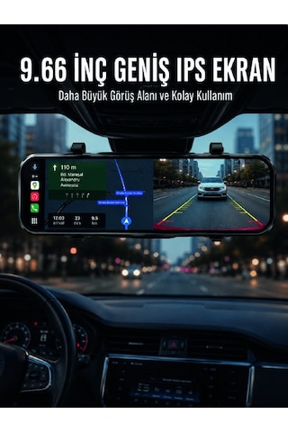 Mey İthalat Araç İçi Ayna Carplay Dokunmatik Multimedya Ve Kamera Kayıt Ekranı 10"