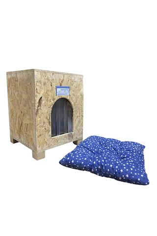 Reyo Kedi Evi Dış Ortam Uygun Ahşap Osb Minderli 40 x 37 x 34 CM CAT47M