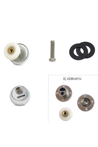 Ayrıntıshop Panel Duşakabin Tekerlek Çap 24mm 1 Adet Krom