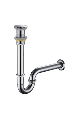 Fause Pop-up Basmalı Paslanmaz Çelik Metal Lavabo Sifonu Ksf101 Krom