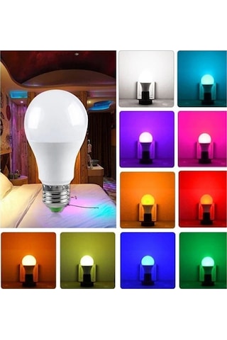 Rgb Uzaktan Kumandalı Led Lamba Ambiyans Aydınlatma Renk Değiştiren Ampul Led Işık 1 Ad