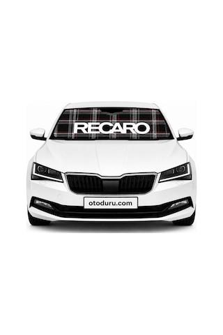 Oem Recaro Ekose Desenli Tasarımlı Katlanabilir Ön Cam Güneşliği