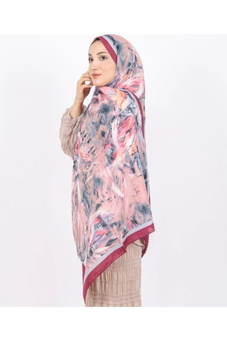 Luissa Bambu Kraş Şal Pastel Desen Bordo