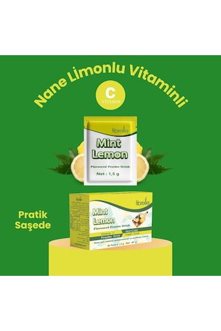 Fibrelle Nane Limon Aromalı Toz İçecek 1,5 G Saşe 40 Adet 60 G