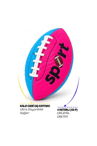Amerikan Futbol Topu Dikişli Pu Suni Deri American Football Topu At Yakala Bahçe Topu 22 Cm Çok Renkli