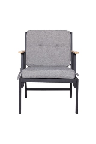 Koza Home Mist Gri Tek Kişilik Bahçe Koltuğu Siyah İskelet 6003 Gri