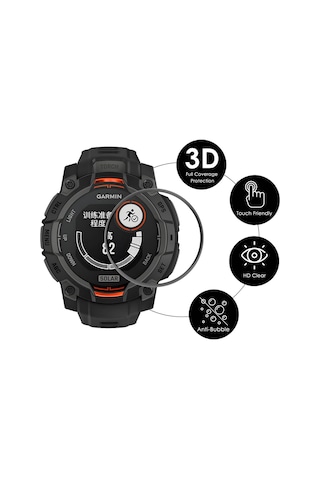 Garmin Instinct 3 İçin Amoled / Solar 45mm 2 Adet Enkay 3d Tam Kapsama Yumuşak Pc Kenar Pmma Hd Ekran Koruyucu Film