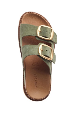 Greyder 59054 Yeşil Süet Hakiki Deri Kadın Terlik -811 Yeşil