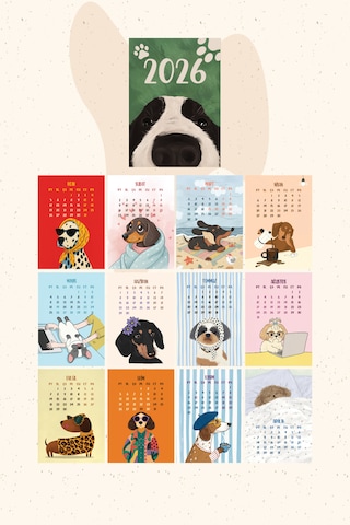 Köpek Tasarım 2026 Masa Takvimi Pytktkv026