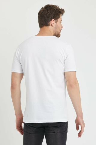 Erkek Siyah Beyaz 2'li Paket Regular Bisiklet Yaka T-shirt Siyah - Beyaz