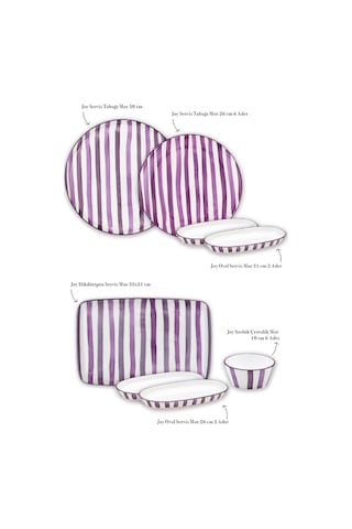 The Mia Joy Kahvaltı Takımı 6 Kişilik 18 Parça Mor 1802 Çok Renkli