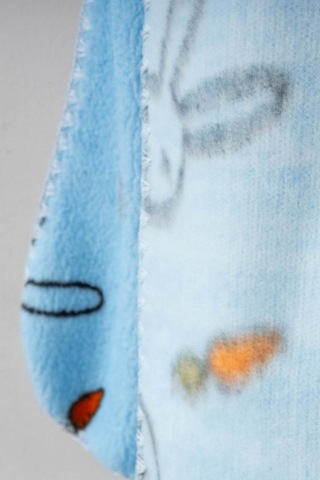 Bebitof Sevimli Tavşan Desenli Peluş Battaniye Bbtf.mv.95077 Mavi