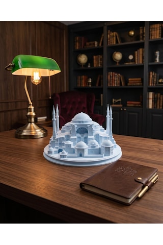 Ayasofya Camii Biblosu 3d Mimari Maket Heykel Kırık Beyaz 15 Cm Masaüstü Kitaplık Dekoru Tarih Severlere Ofis Hediyesi 15cm
