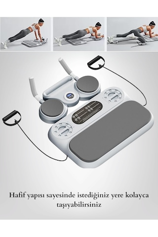 Ev Tipi Tekerlekli Pilates & Fitness Egzersiz Istasyonu Şınav, Mekik, Direnç Bandı, Spor Aleti