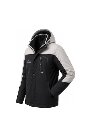 Oksit Tuc 1032 İçi Polar/kürk Astarlı Su İtici Termal Softshell Erkek Mont - Soğuk Geçirmez Spor Kaban Siyah