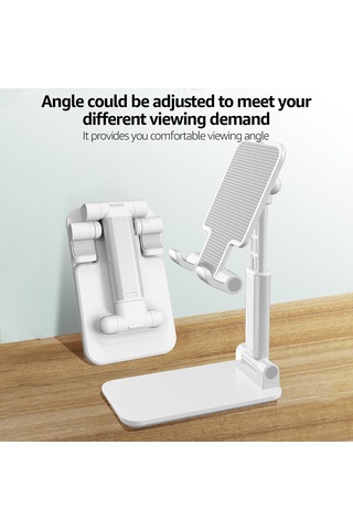 Singree Evrensel Katlanabilir Telefon Ve Tablet Standı - Ayarlanabilir Yükseklik, 12.5kg Taşıma Kapasiteli Beyaz