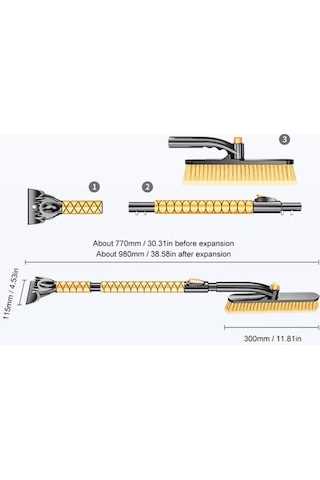 Wondernest Süpürme Suıtu St-3908 Sones Kürek Korumalı Kar Fırçası Çıkarılabilir 0