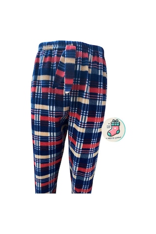Cepsiz Kışlık Polar Kadın Pijama Altı Tek Alt Je32 - Çorap Hediye Lacivert