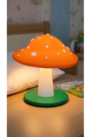 Dekoratif Mantar Gece Lambası - 3d Tasarım Estetik Oda Dekoru - Hediyelik Masa Lambası Mood Light Turuncu