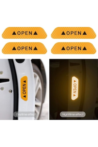 Araç Kapı Reflektör Çıkartmalar Gece Reflektörlü Uyarı Çıkartmaları Petekli Fosfor Sarı Reflektör