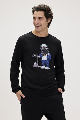 Bad Bear Panther Crewneck Siyah Erkek Sweatshirt Siyah