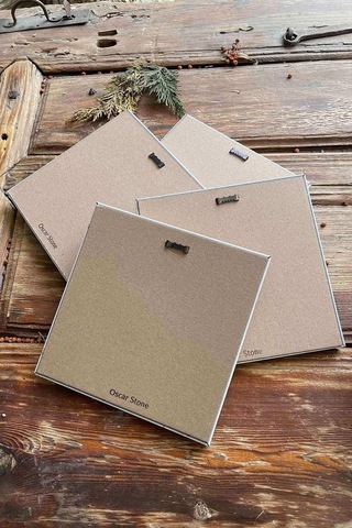 Oscar Stone Decor Çerçeveli Taş Tablo Duvar Dekoru 20x20cm 4'lü Set Deniz Kabuğu Seti Shell 4-4cdd-190