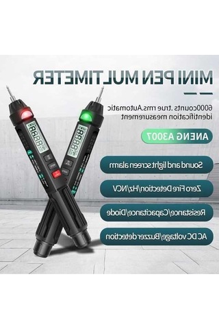 Besthome1 Aneng A3007 Kalem Multimetre: 6000 Sayım, Lcd, Ncv, Otomatik Kapanma, Voltaj, Akım, Direnç, Kapasitans, Diyot, Sürekl