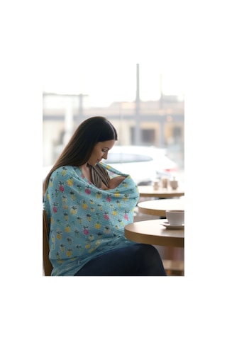 Pineapple %100 Pamuk 2 Katlı Müslin Balenli Baskılı Emzirme Önlüğü - Ztpıneapple