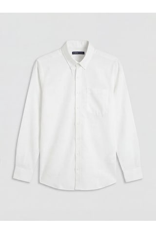 Lc Waikiki Beyaz Regular Fit Keten Görünümlü Erkek Gömlek