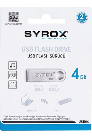 Syrox SYX-USB4 4 GB USB 2.0 Flash Bellek