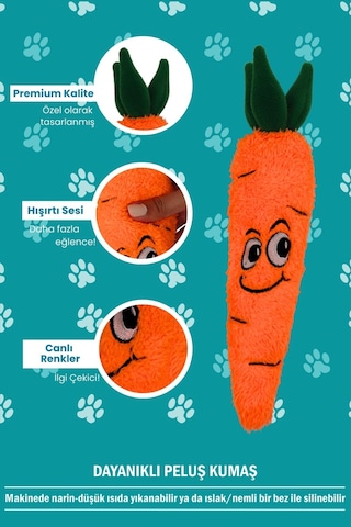 Havhav Havuç Peluş Köpek Oyuncağı Köpek Oyuncak