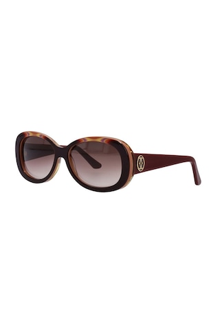Cartier F Butte Rfly Gold Cat Eye Kahvarengi Kırmızı Altın Kedi Gözü Bayan Güneş Gözlüğü T8200939 İki Renk