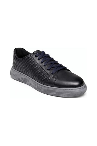 Bambi Lacivert Hakiki Deri Erkek Sneaker E01600121241