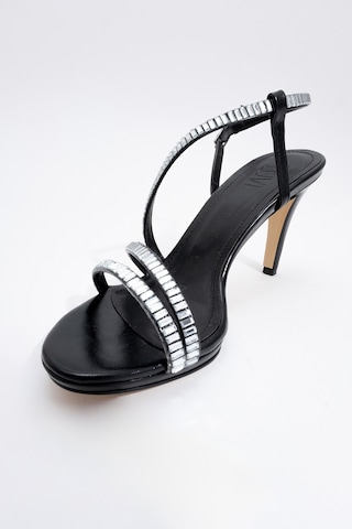 Luvishoes Luvi Shoes Nuevo Siyah Cilt Taşlı Kadın Topuklu Abiye Ayakkabı Siyah Cilt