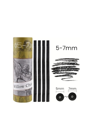Eskiz Çizimi Ve Tonlama, Kara Kalem, Doğal Söğüt Kömürü Çubukları 5/7mm-25 Adet