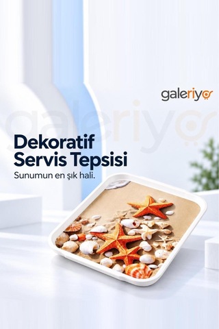Galeriyo Deniz Yıldızı Desenli Orta Boy Servis Tepsisi